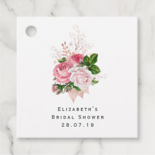 Étiquettes Cadeau Vintage rose Chic Floral et Damask