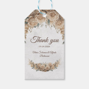 Étiquettes-cadeau Vintage Rose doré beige rustique