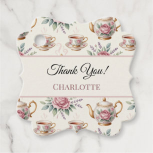 Étiquettes Cadeau Vintage rose Floral Rose Tea Party Fille Anniversa