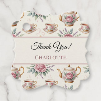 Étiquettes Cadeau Vintage rose Floral Rose Tea Party Fille Anniversa