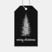 Étiquettes-cadeau Vintage rustique neutre épicéa joyeux noël (Devant)