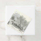 Étiquettes Cadeau Vintage Sleigh Ride Engraving (En situation)