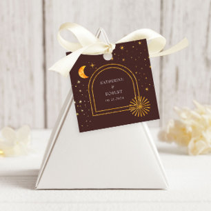 Étiquettes Cadeau Vintage Stars Céleste Lune Mariage serviettes