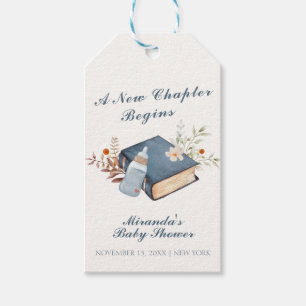 Étiquettes-cadeau Vintage Un Nouveau Chapitre Baby shower De Bouteil