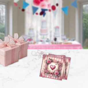 Étiquettes Cadeau Vintage Victorian Valentine Floral Heart