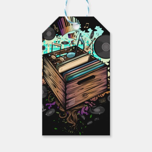 Étiquettes-cadeau Vinyl Crate (Devant)