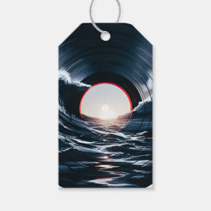 Étiquettes-cadeau Vinyle Vintage Surf Wave Océan Musique Rétro