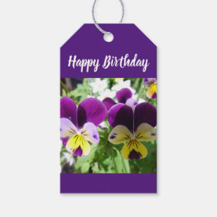 Étiquettes-cadeau Viola violet Pansy Jolie carte fleurie