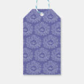 Étiquettes-cadeau Violet bleu feuille monogramme mariage faveur (Dos)