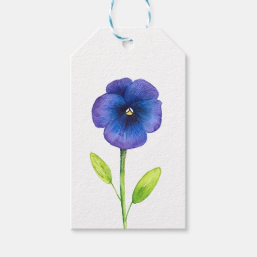 Étiquettes-cadeau Violet bleu Pansy (Devant)