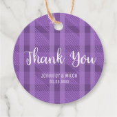Étiquettes Cadeau Violet Tartan Plaid Violet Mariage (Devant)