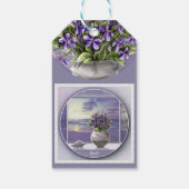 Étiquettes-cadeau violettes dans un bocal de lune (Dos)