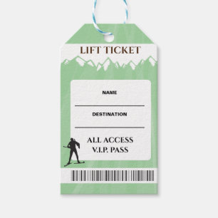 Étiquettes-cadeau VIP SKI LIFT TICKET Escort Siège Carte Sage