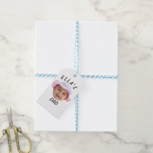 Étiquettes-cadeau Visage de bébé personnalisé Photo Nouveau papa