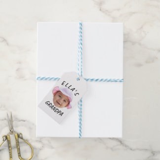 Étiquettes-cadeau Visage de bébé personnalisé Photo Texte Grand-Père
