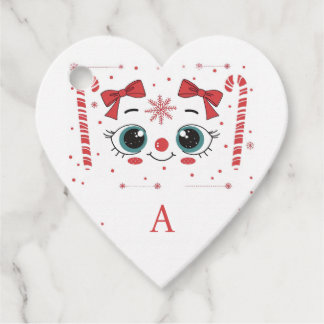 Étiquettes Cadeau Visage de Noël mignon - Cadeau personnalisé