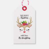 Étiquettes-cadeau Visage personnalisé de rennes de Noël (Devant)