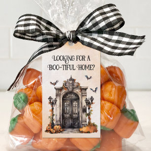 Étiquettes-cadeau Visite immobilière personnalisée pour Halloween