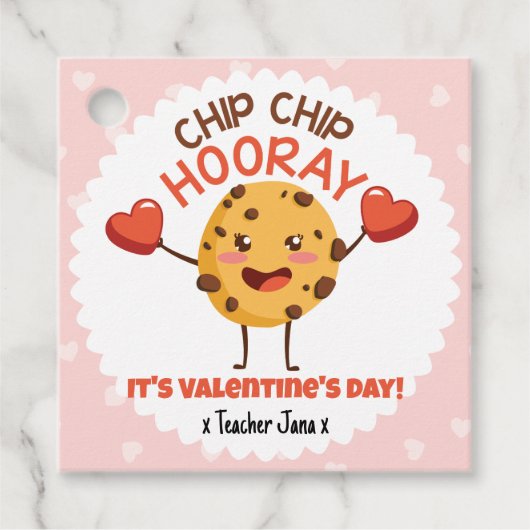 Étiquettes Cadeau Vive la Saint-Valentin Chip Chip (Devant)