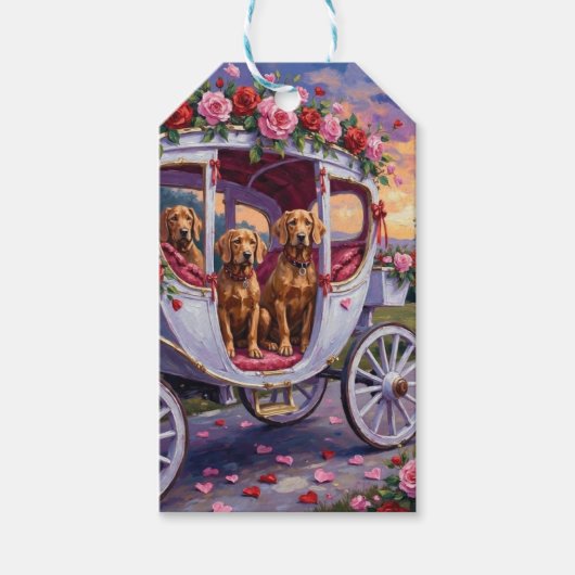 Étiquettes-cadeau Vizsla Dog Valentine's Day (Devant)