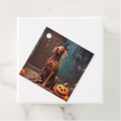 Étiquettes Cadeau Vizsla Potirons Halloween Effrayant (En situation)