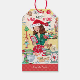 Étiquettes-cadeau Vœux de vacances chaleureux   Biscuits de cuisson 