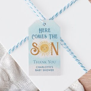 Étiquettes-cadeau Voici le Baby shower du fils