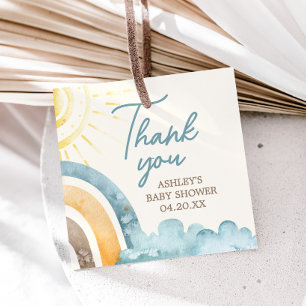 Étiquettes Cadeau Voici Le Carré Baby shower Son Retro