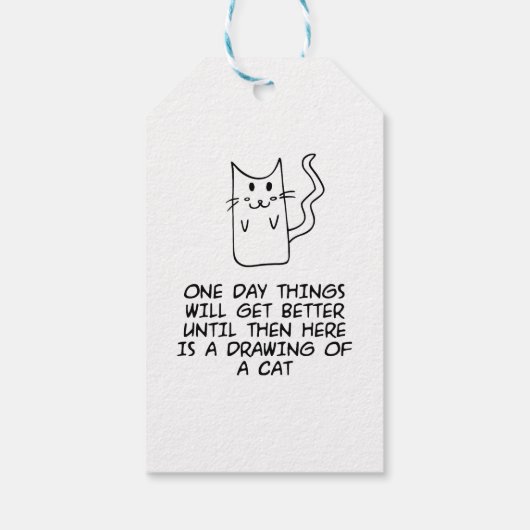 Étiquettes-cadeau Voici le dessin d'un chat (Dos)