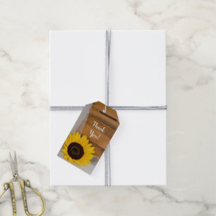 Étiquettes-cadeau Voile de tournesol rustique Mariage campagnard Fav