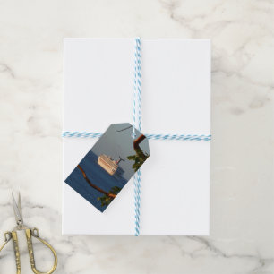 Étiquettes-cadeau Voilier vers le coucher du soleil I Vacances de cr