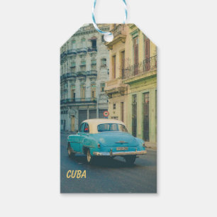 Étiquettes-cadeau Voiture Classique Vintage La Havane Cuba Photograp