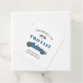 Étiquettes Cadeau Voiture de course 2e anniversaire Merci (En situation)
