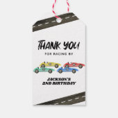 Étiquettes-cadeau Voiture de course Anniversaire Merci (Dos)