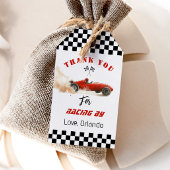 Étiquettes-cadeau Voiture de course rouge Garçon course anniversaire