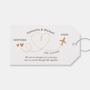 Étiquettes-cadeau Vol de voyage de mariage Avion