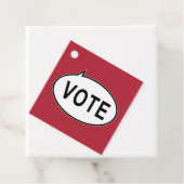 Étiquettes Cadeau VOTE - Rouge (En situation)