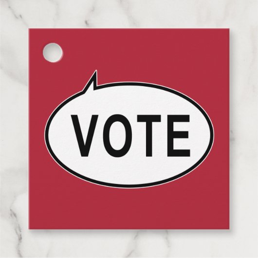 Étiquettes Cadeau VOTE - Rouge (Devant)