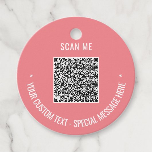 Étiquettes Cadeau Votre code QR Info Analyse Texte et couleurs Favor (Devant)