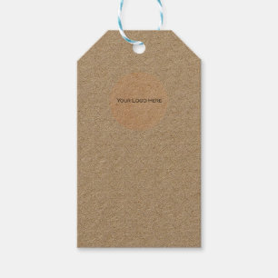 Étiquettes-cadeau Votre logo, coeur incarné sur Kraft