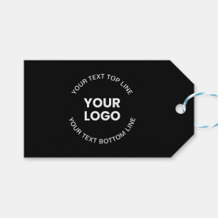 Étiquettes-cadeau Votre logo et votre texte Noir