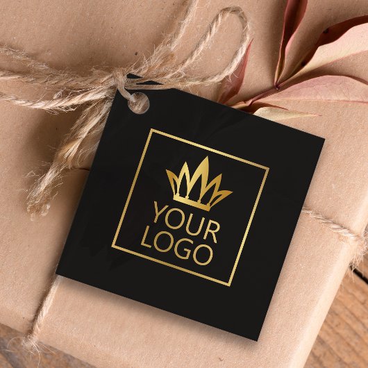 Étiquettes Cadeau Votre logo sur un Arrière - plan couleur