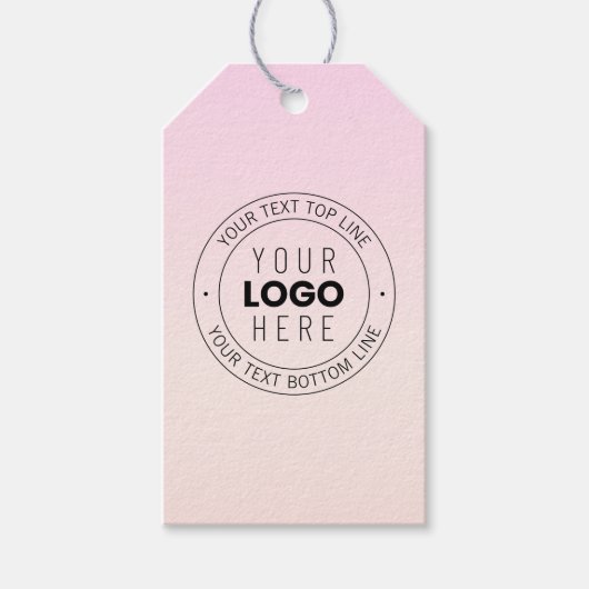 Étiquettes-cadeau Votre logo téléchargé | Texte circulaire modifiabl (Devant)