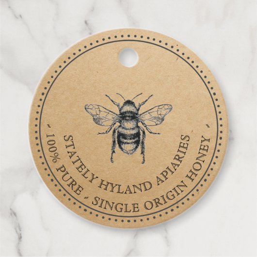 Étiquettes Cadeau Votre nom ici Honey Favoriser balise (Devant)