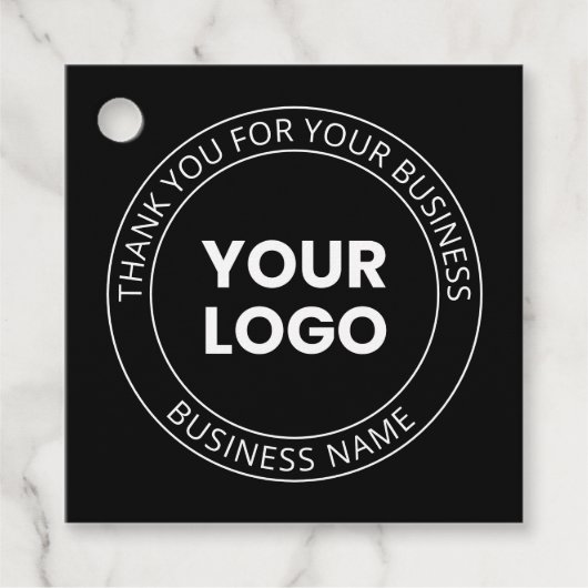 Étiquettes Cadeau Votre propre logo et message modifiable Merci (Devant)