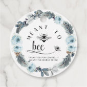 Étiquettes Cadeau Voulant à l'abeille, Dusty Blue Honey mariage Favo (Dos)