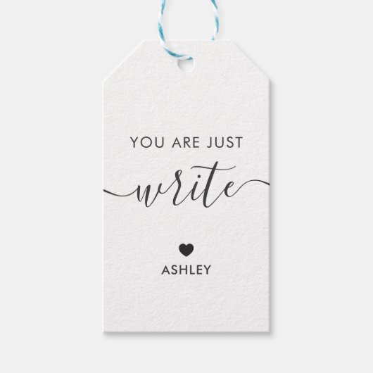 Étiquettes-cadeau Vous êtes juste Écrire une étiquette, Appréciation (Devant)