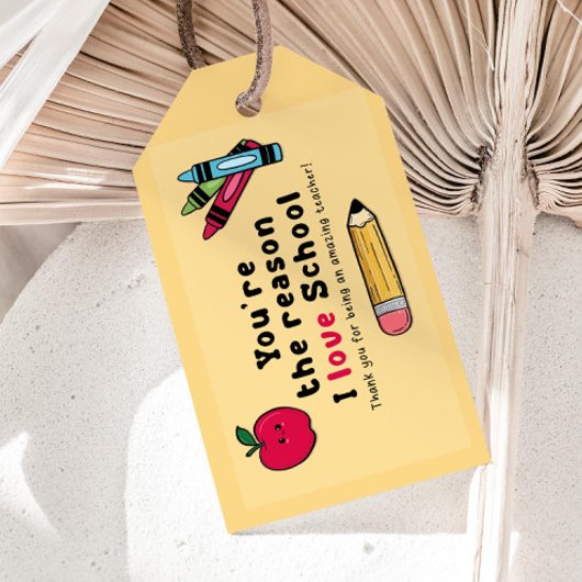 Étiquettes-cadeau Vous êtes la raison pour laquelle j'aime l'enseign