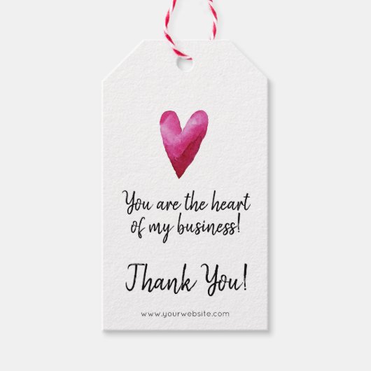 Étiquettes-cadeau Vous êtes le coeur de mon entreprise (Devant)