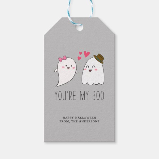 Étiquettes-cadeau Vous êtes mon Boo Halloween Kawaii Ghost Cute Simp (Devant)